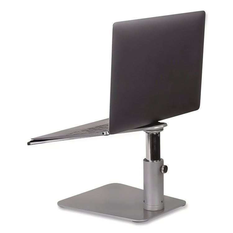 Adjustable Height Laptop Riser, 10" x 10.5" Platform, Silver/Black, Supports Up to 33 lbs