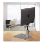 Adjustable Height Laptop Riser, 10" x 10.5" Platform, Silver/Black, Supports Up to 33 lbs