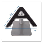 Adjustable Height Laptop Riser, 10" x 10.5" Platform, Silver/Black, Supports Up to 33 lbs