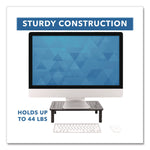 Adjustable Desktop Monitor Riser, For Up to 32" Monitors, 14.57" x 9.25" x 5.51", Black, Supports 44 lb