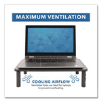 Adjustable Desktop Monitor Riser, For Up to 32" Monitors, 14.57" x 9.25" x 5.51", Black, Supports 44 lb