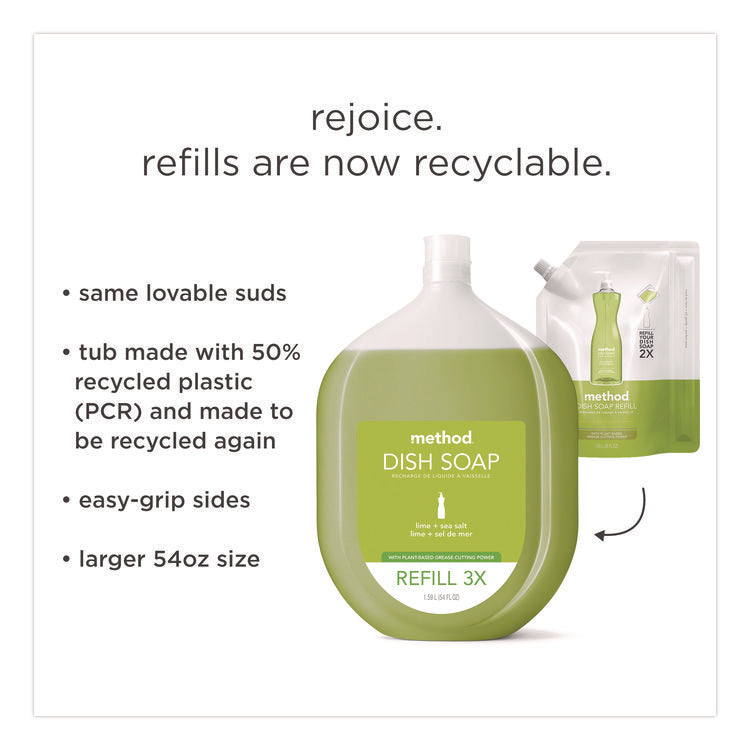 Dish Soap Refill, Lime and Sea Salt Scent, 54 oz Bottle