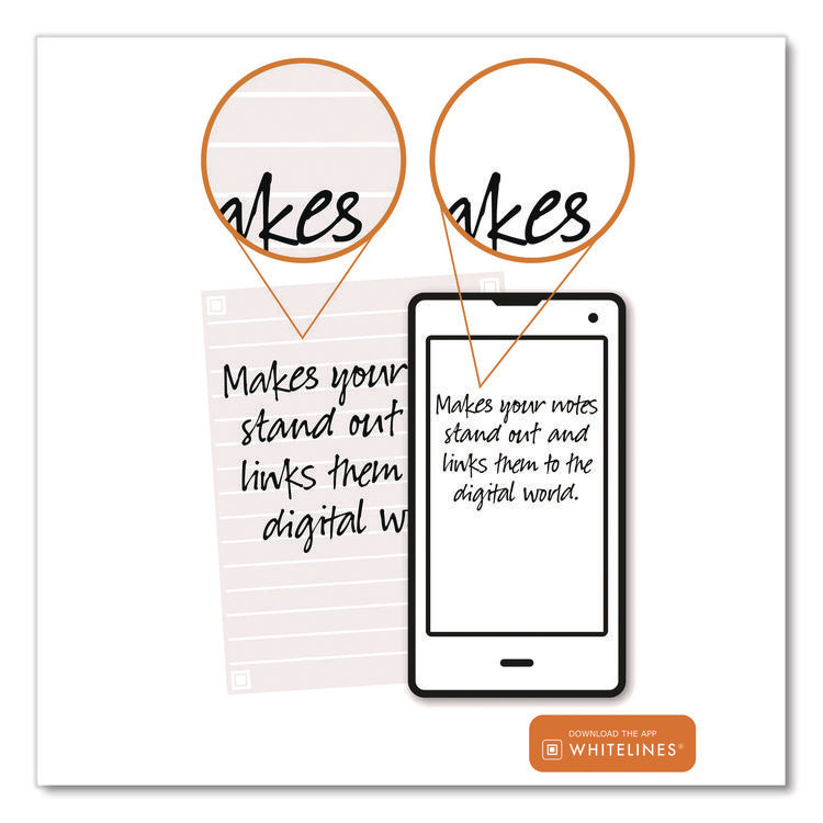 Whitelines Notebook, Quadrille Rule (5 sq/in), Gray/Orange Cover, (70) 11 x 8.5 Sheets