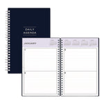 Perpetual Daily Planner, 8.5 x 5.5, Blue Cover, 52 Weeks: Undated