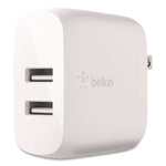 BOOST CHARGE Dual USB-A Wall Charger, White
