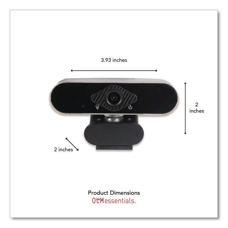 HD Elite Portable Webcam, 1920 pixels x 1080 pixels, 2 Mpixels, Black