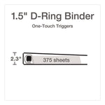 Premier Easy Open Clearvue Locking Slant-D Ring Binder, 3 Rings, 1.5" Capacity, 11 X 8.5, Black