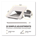 Breyta Laptop Stand, 9.25" x 10.55" x 0.55" to 8", White, Supports Up to 8.8 lbs