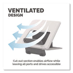 Breyta Laptop Stand, 9.25" x 10.55" x 0.55" to 8", White, Supports Up to 8.8 lbs