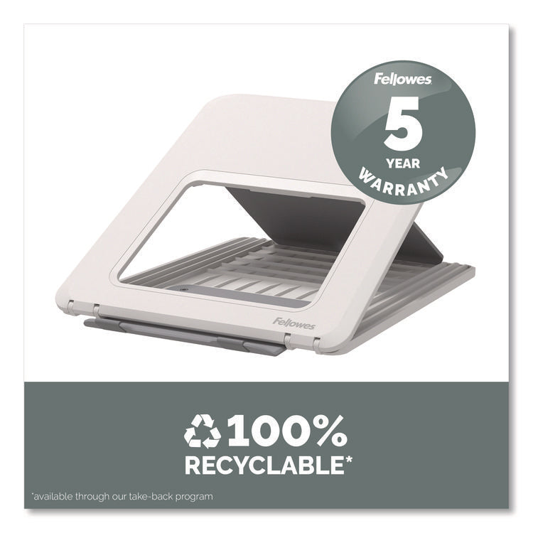 Breyta Laptop Stand, 9.25" x 10.55" x 0.55" to 8", White, Supports Up to 8.8 lbs