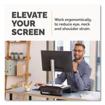 Breyta Monitor Stand, 13.94" x 11.97" x 3.25" to 6", Black, Supports 33 lbs