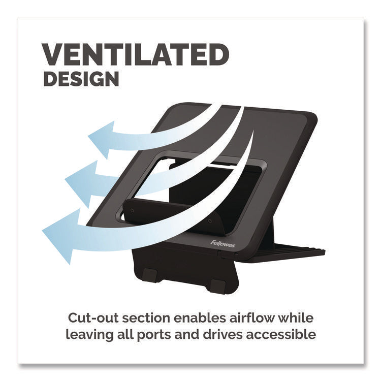 Breyta Laptop Stand, 9.25" x 10.55" x 0.55" to 8", Black, Supports Up to 8.8 lbs