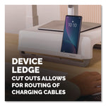 Breyta Monitor Stand, 13.94" x 11.97" x 3.25" to 6", White, Supports 33 lbs