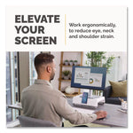 Breyta Monitor Stand, 13.94" x 11.97" x 3.25" to 6", White, Supports 33 lbs