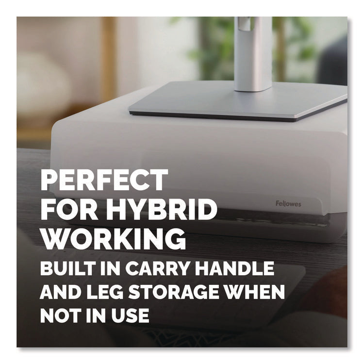 Breyta Monitor Stand, 13.94" x 11.97" x 3.25" to 6", White, Supports 33 lbs