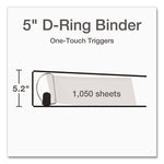 Premier Easy Open Clearvue Locking Slant-D Ring Binder, 3 Rings, 5" Capacity, 11 X 8.5, White