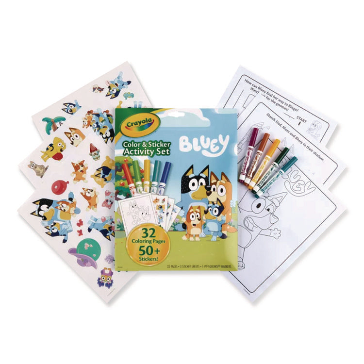 Bluey Color and Sticker Activity Set, (32) Coloring Sheets, (51) Stickers, (5) Pip-Squeaks Markers