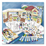 Bluey Color Wonder Activity Kit, (27)Coloring Pages; (8)Markers; (4)Sticker Sheets; (2)Pop-Out Characters; Trifold Background