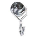 Magnetic Hook, Steel, Silver, Supports Up to 20 lbs, 2/Pack