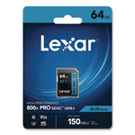 High-Performance PRO BLUE Series SDXC Memory Card, UHS-I V30 U1 Class 10, 64GB