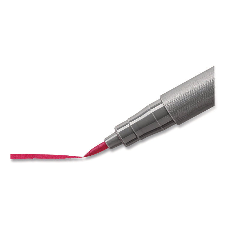 Pigment Brush Pen Set, Medium-Firm, Assorted Basic Colors, 12/Pack