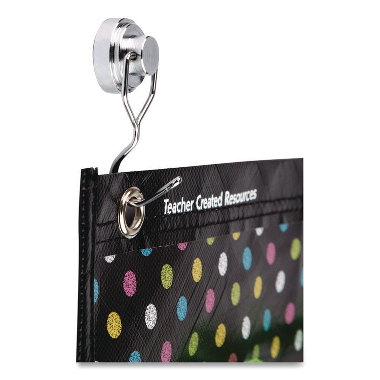 Magnetic Hook, Steel, Silver, Supports Up to 20 lbs, 2/Pack