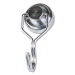 Magnetic Hook, Steel, Silver, Supports Up to 20 lbs, 2/Pack