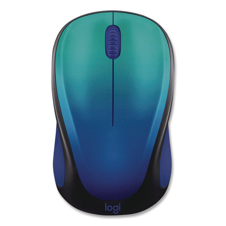 Design Collection Limited Edition Wireless Mouse. 2.4 GHz, 33 ft, Left/Right Hand Use, Blue Aurora