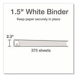 XtraLife ClearVue Non-Stick Slant-D Ring Binder, 3 Rings, 1.5" Capacity, 11 x 8.5, White