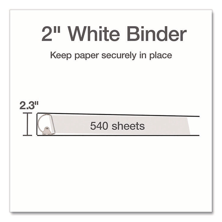 XtraLife ClearVue Non-Stick Slant-D Ring Binder, 3 Rings, 2" Capacity, 11 x 8.5, White