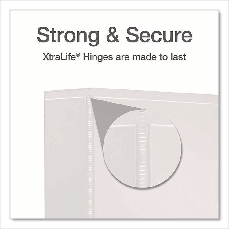 XtraLife ClearVue Non-Stick Slant-D Ring Binder, 3 Rings, 2" Capacity, 11 x 8.5, White