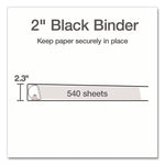 XtraLife ClearVue Non-Stick Slant-D Ring Binder, 3 Rings, 2" Capacity, 11 x 8.5, Black