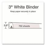 XtraLife ClearVue Non-Stick Slant-D Ring Binder, 3 Rings, 3" Capacity, 11 x 8.5, White