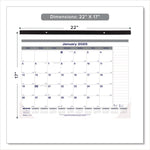 Net Zero Carbon Monthly Desk Pad Calendar, 22 x 17, White/Gray/Blue Sheets, Black Binding, 12-Month (Jan to Dec): 2025