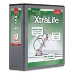 XtraLife ClearVue Non-Stick Slant-D Ring Binder, 3 Rings, 4" Capacity, 11 x 8.5, Black