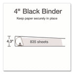 XtraLife ClearVue Non-Stick Slant-D Ring Binder, 3 Rings, 4" Capacity, 11 x 8.5, Black