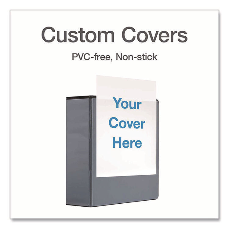 XtraLife ClearVue Non-Stick Slant-D Ring Binder, 3 Rings, 4" Capacity, 11 x 8.5, Black