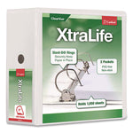 XtraLife ClearVue Non-Stick Slant-D Ring Binder, 3 Rings, 5" Capacity, 11 x 8.5, White