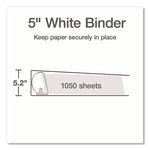 XtraLife ClearVue Non-Stick Slant-D Ring Binder, 3 Rings, 5" Capacity, 11 x 8.5, White