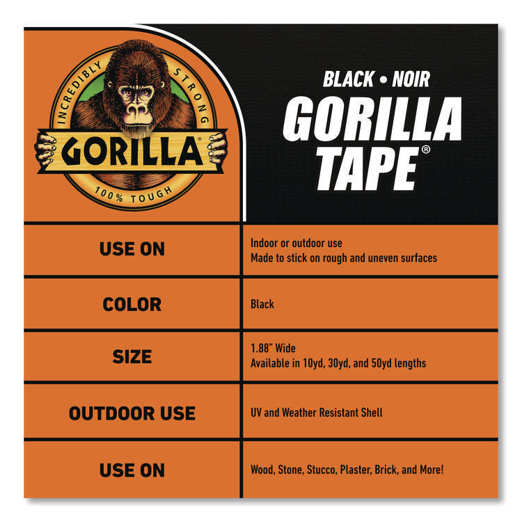 Gorilla Tape, 3" Core, 1.88" X 30 Yds, Black