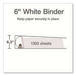 XtraLife ClearVue Non-Stick Slant-D Ring Binder, 3 Rings, 6" Capacity, 11 x 8.5, White