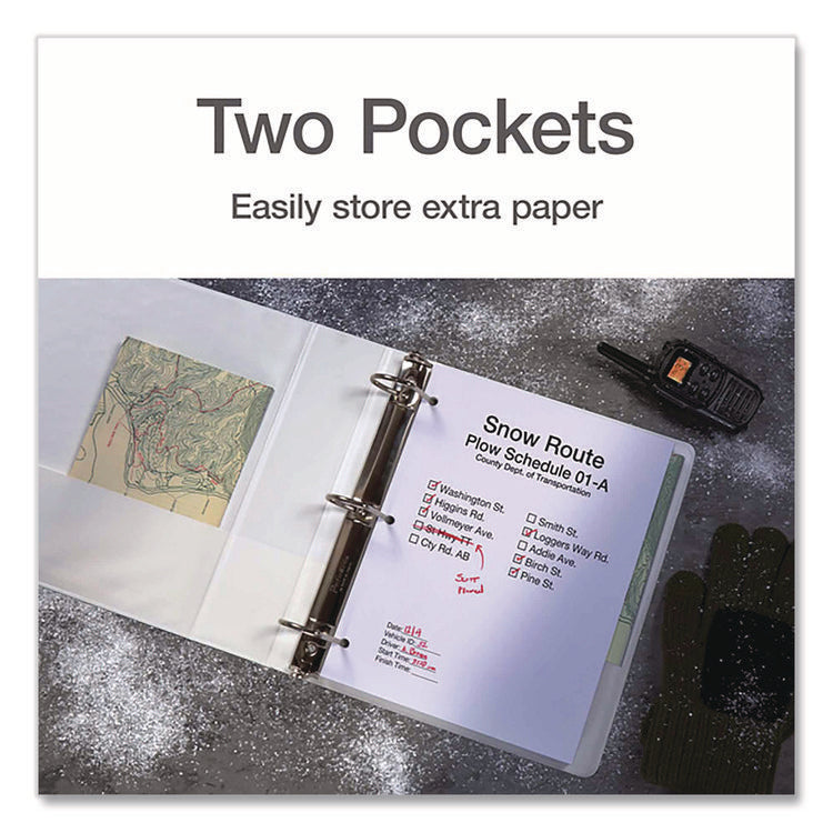 XtraLife ClearVue Non-Stick Slant-D Ring Binder, 3 Rings, 6" Capacity, 11 x 8.5, White