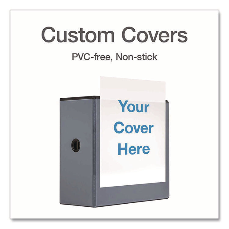 XtraLife ClearVue Non-Stick Slant-D Ring Binder, 3 Rings, 6" Capacity, 11 x 8.5, Black