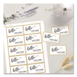 Business Cards with Metallic Gold Borders, Inkjet/Laser, 2 x 3.5, White, 100 Cards, 10 Cards/Sheet, 10 Sheets/Pack