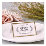 Matte White Metallic Gold Border Tent Cards, 3.5 x 2, 4 Cards/Sheet, 20 Sheets/Pack