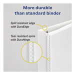 Durable View Binder with DuraHinge and EZD Rings, 3 Rings, 1" Capacity, 11 x 8.5, White, 12/Carton (9301)