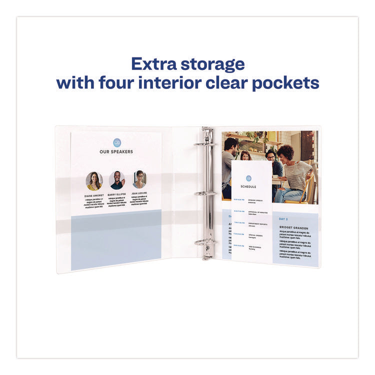 Durable View Binder with DuraHinge and EZD Rings, 3 Rings, 1" Capacity, 11 x 8.5, White, 12/Carton (9301)