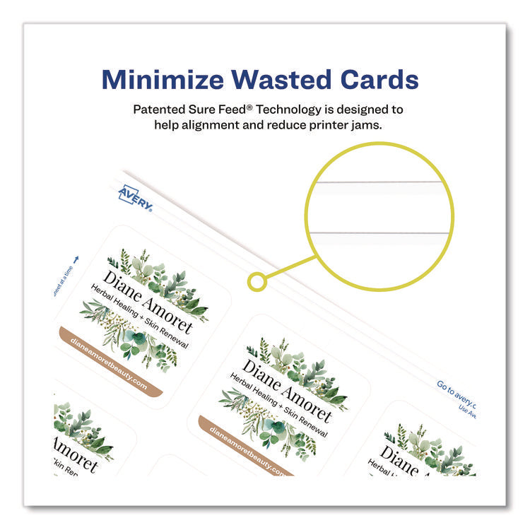 Clean Edge Square Cards, Inkjet, 2.5 x 2.5, 180 Cards, 9 Cards/Sheet, 20 Sheets/Pack