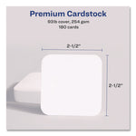 Clean Edge Square Cards, Inkjet, 2.5 x 2.5, 180 Cards, 9 Cards/Sheet, 20 Sheets/Pack