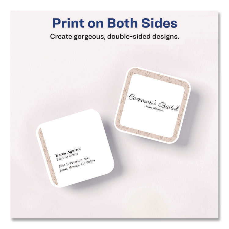 Clean Edge Square Cards, Inkjet, 2.5 x 2.5, 180 Cards, 9 Cards/Sheet, 20 Sheets/Pack